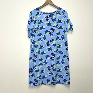 Banana Republic Factory Store Floral Split Tie-Sleeve Shift Swing Dress Small